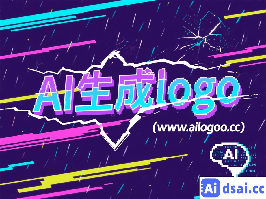 电子产品零售店Logo设计，科技感字体搭配电子元素